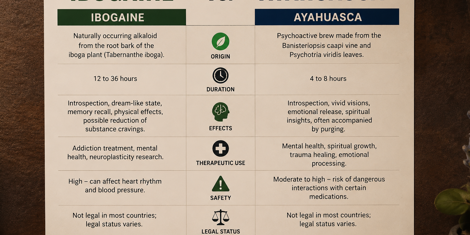 ibogaine vs ayahuasca